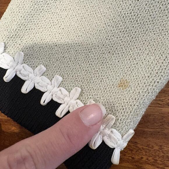 Vtg St John Cardigan 8 Green Black Pearl Trim Lady Jacket Santana Marie Gray USA - Picture 6 of 16